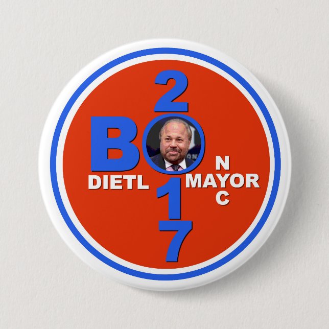 Bo Dietl for NYC Mayor 2017 7.5 Cm Round Badge (Front)