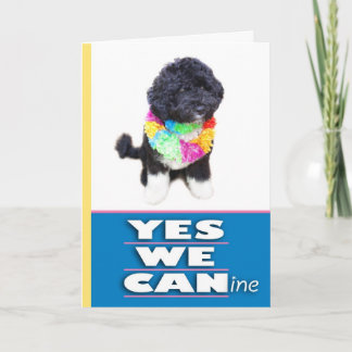 BO Obama YES WE CANine Greeting Card