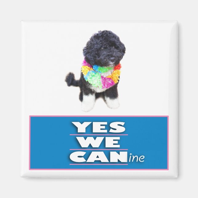 BO Obama YES WE CANine Magnet, square Magnet (Front)