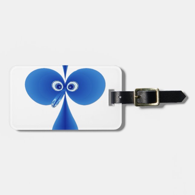 Bo-oby Bird Blue Luggage Tag (Front Horizontal)