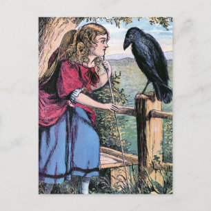 Bo-Peep and the Crow Vintage Illustration Postcard