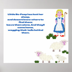 Bo-Peep fun whimsical dotted nursery rhyme Poster