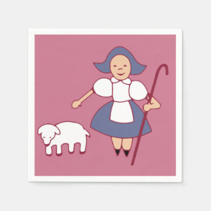 Bo Peep/Mary had a little lamb paper napkin