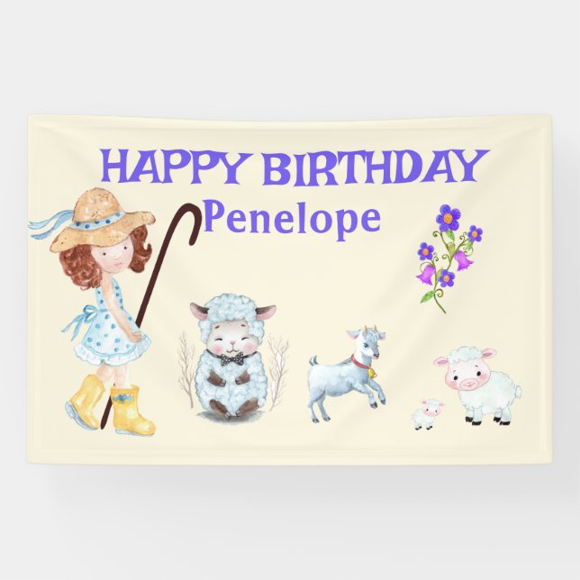 BO PEEP NURSERY RHYME Word Cloud Name Collage Banner (Horizontal)