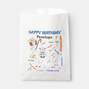 BO PEEP NURSERY RHYME Word Cloud Name Collage Favour Bags