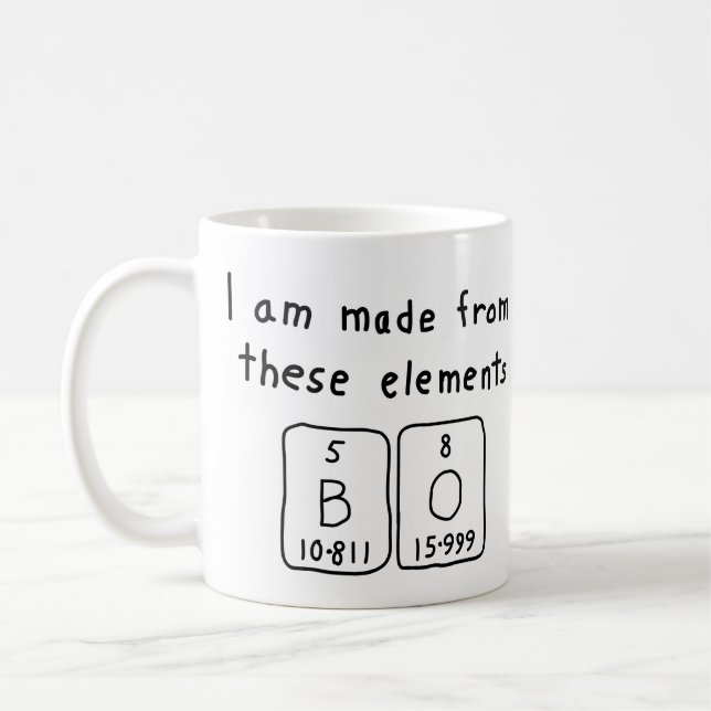 Bo periodic table name mug (Left)