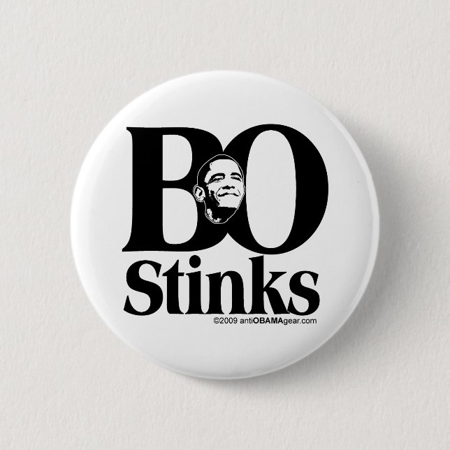 BO Stinks 6 Cm Round Badge (Front)
