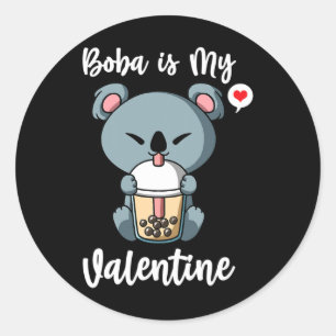 Bo Tea Is My Valentine Koala Bear Anti Valentines  Classic Round Sticker