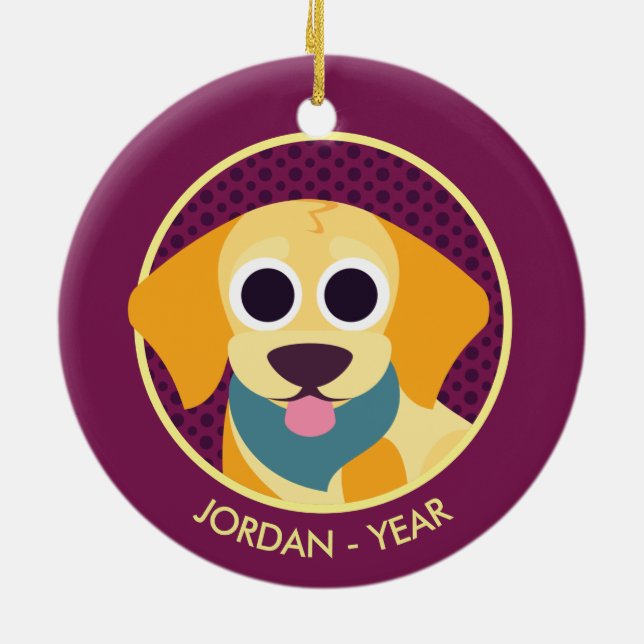 Bo the Dog Ceramic Tree Decoration (Back)