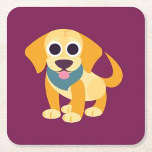 Bo the Dog Square Paper Coaster