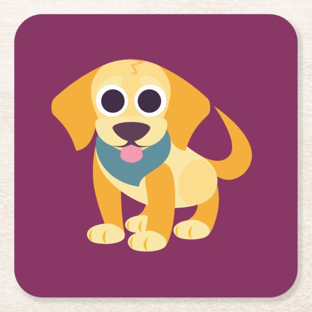 Bo the Dog Square Paper Coaster (Front)