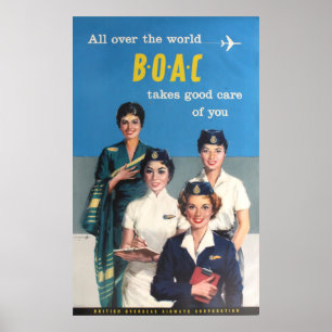 BOAC British Overseas Airways Corporation Poster