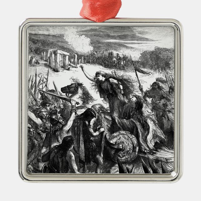 Boadicea Inciting the Iceni against the Romans Metal Tree Decoration (Front)