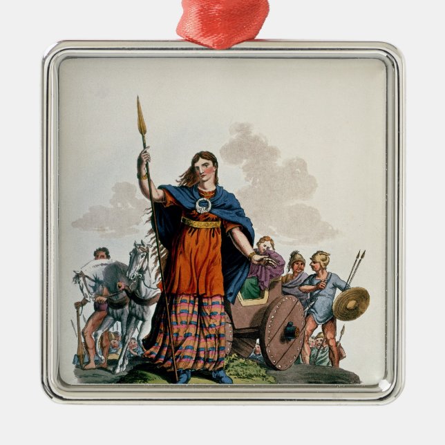 Boadicea, Queen of the Iceni Metal Tree Decoration (Front)