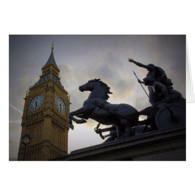 Boadicea Statue-Elizabeth Tower-London-Card (Front Horizontal)