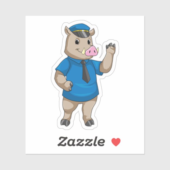 Boar as Police officer with Police hat (Sheet)