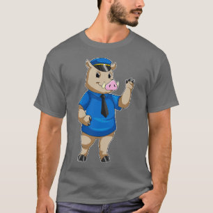 Boar as Police officer with Police hat T-Shirt