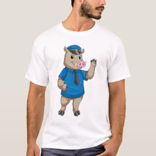Boar as Police officer with Police hat T-Shirt