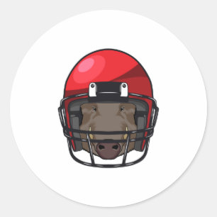 Boar at Football Sports Classic Round Sticker
