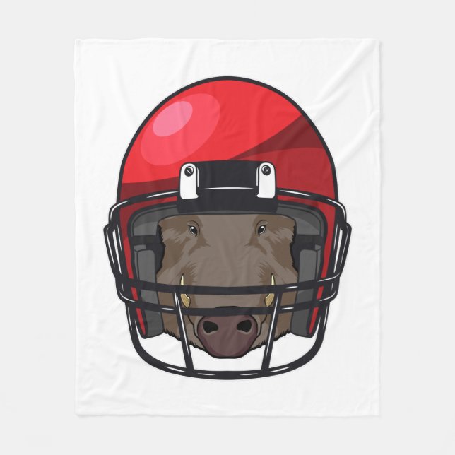 Boar at Football Sports Fleece Blanket (Front)