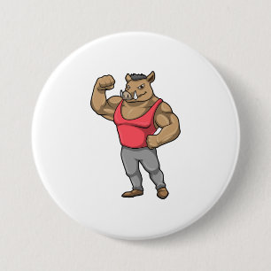 Boar Bodybuilder Bodybuilding Muscles 7.5 Cm Round Badge