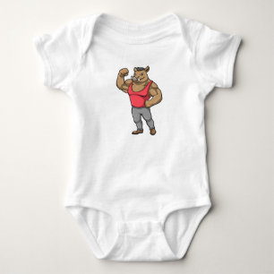 Boar Bodybuilder Bodybuilding Muscles Baby Bodysuit