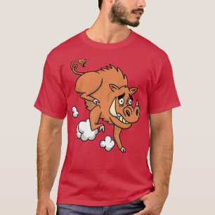 Boar Cartoon Running Pig Premium T-Shirt