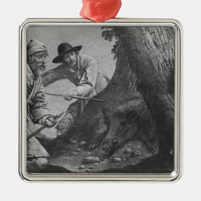 Boar hunt metal tree decoration (Front)