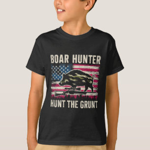 Boar Hunter Mens Hunt The Grunt Vintage American F T-Shirt
