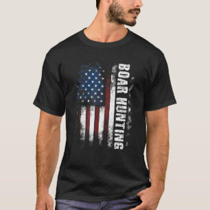 Boar Hunting American Flag Boars Hunter T-Shirt