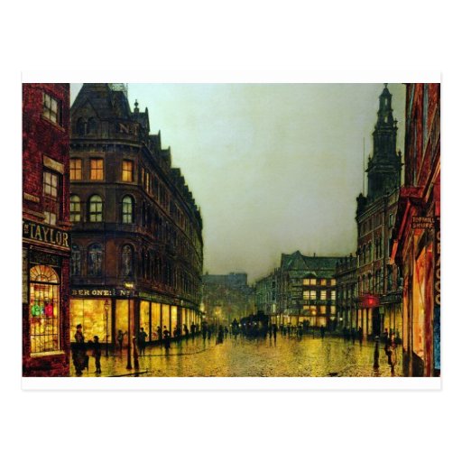 Image of Boar Lane, Leeds by John Atkinson Grimshaw Postcard