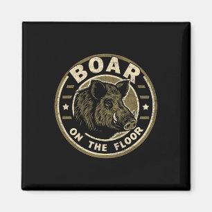 Boar On The Floor Vintage Traditional Tattoo Wild Magnet