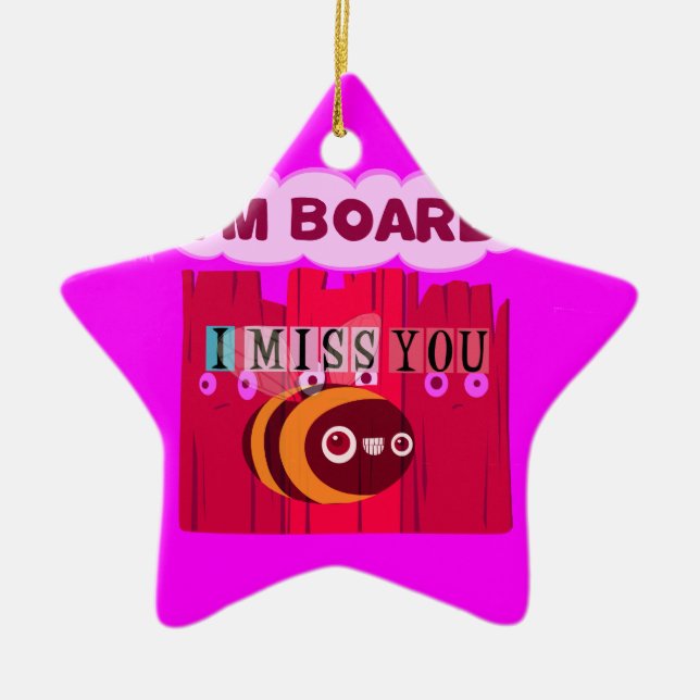 Board Bee Art Print Ceramic Tree Decoration (Front)