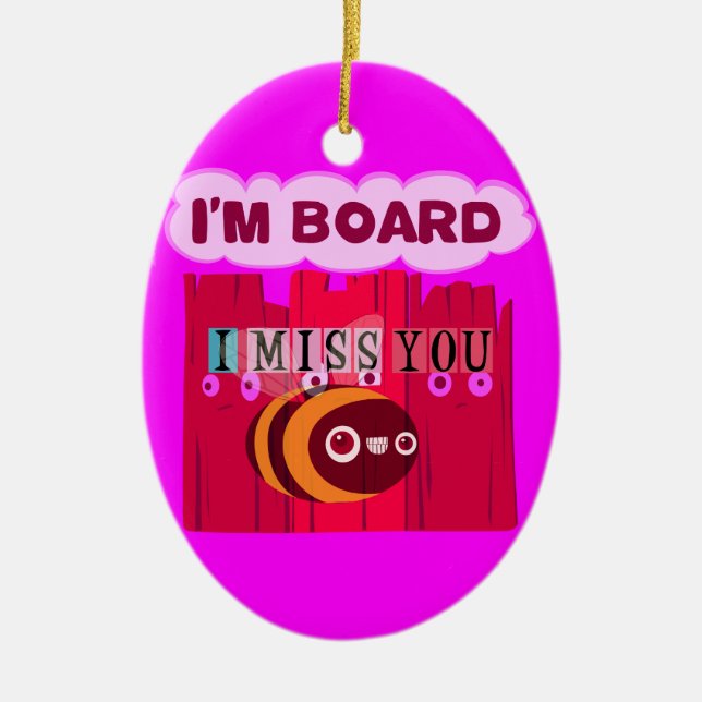 Board Bee Art Print Ceramic Tree Decoration (Front)