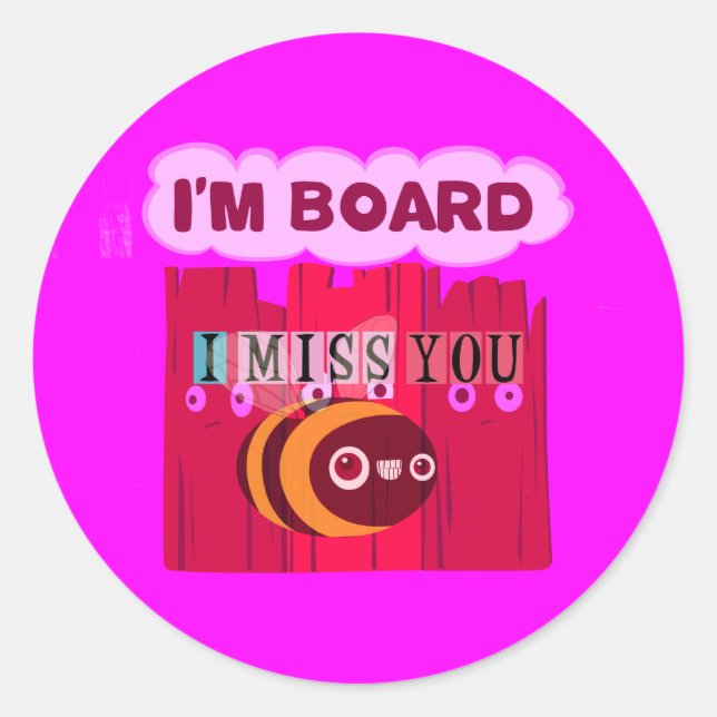 Board Bee Art Print Classic Round Sticker (Front)