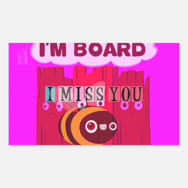 Board Bee Art Print Rectangular Sticker (Front)