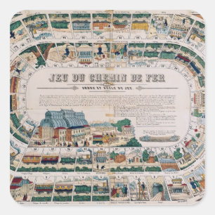Board for a railway game, 1850 square sticker