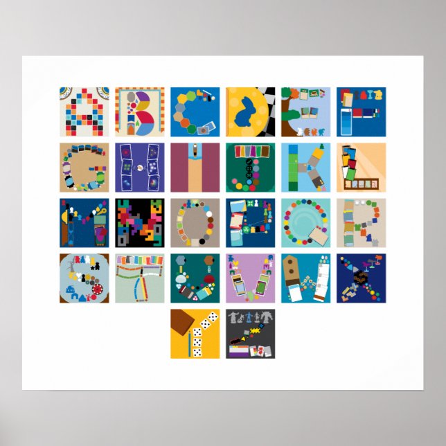 Board Game Alphabet Poster - Horizontal (Front)