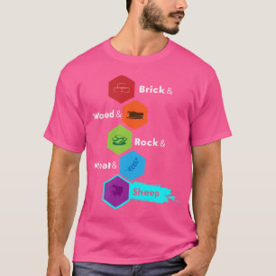 Board Game Brick Wood Rock Wheat Sheep T-Shirt