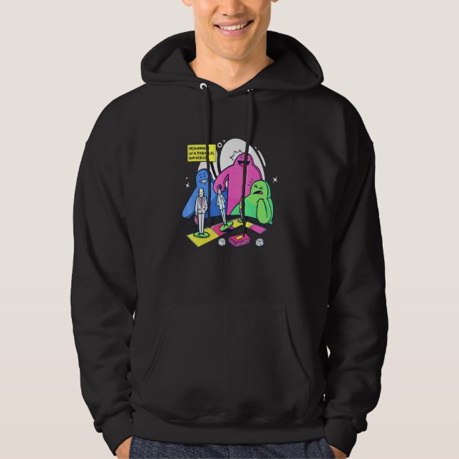 Board Game Design- Meeples in an Alternate Reality Hoodie (Front)
