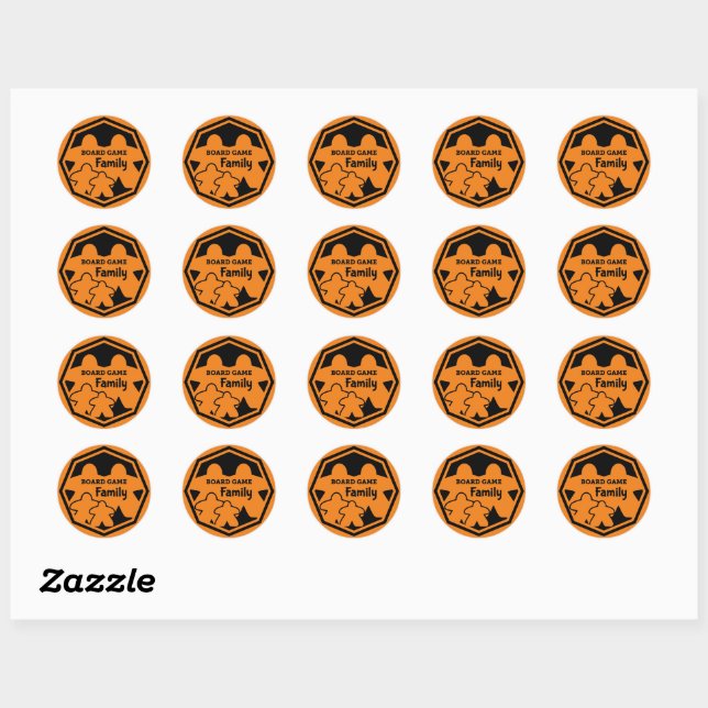 Board Game Family Black Frame Stickers (Sheet)