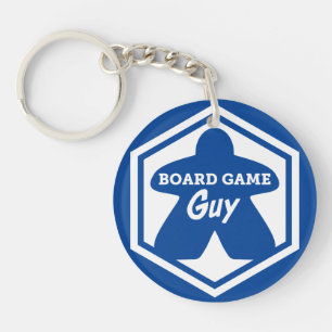 Board Game Guy White Frame Keychain