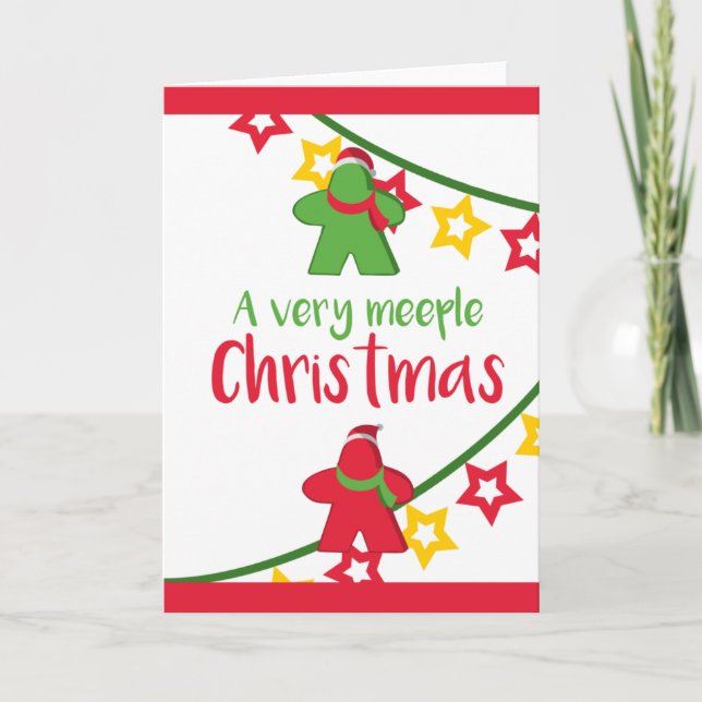 Board Game Meeple Christmas Card (Front)