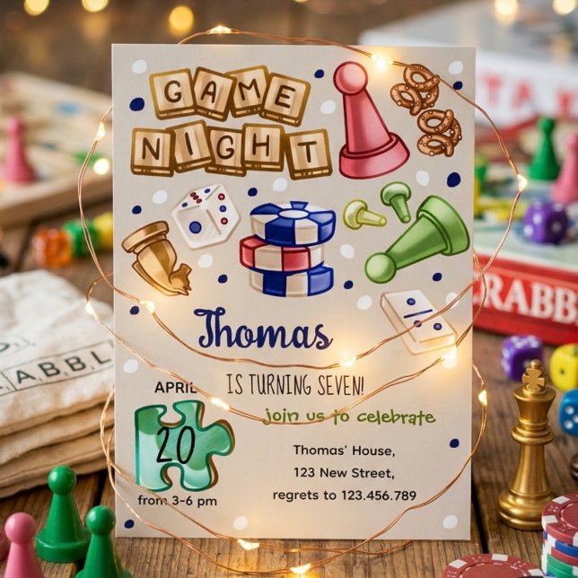 Board game night Birthday Invitation (Creator Uploaded)