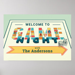 Board Game Night Sign Poster