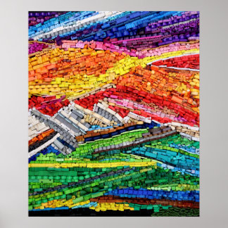 Board Game Pieces Abstract Landscape Poster