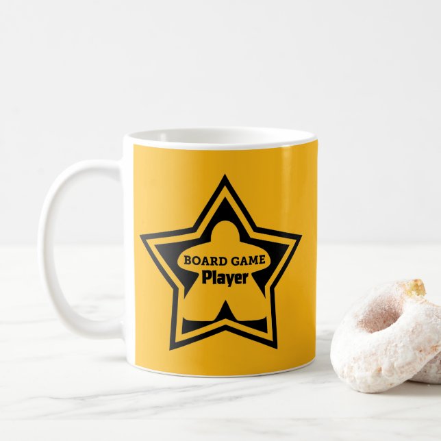 Board Game Player Black Frame Mug (With Donut)