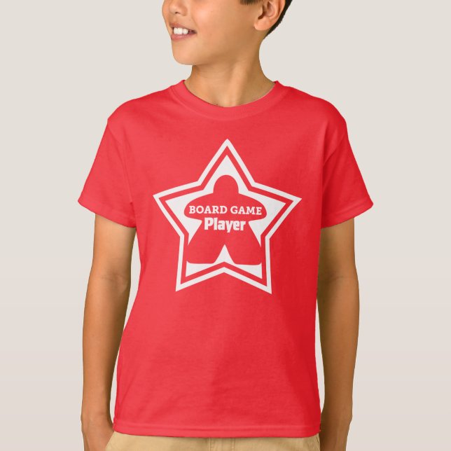 Board Game Player White Frame Boys Shirt (Front)