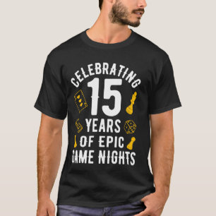 Board Gamer 15 Years Married Couple Board Games T-Shirt