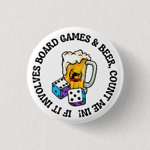 Board Games and Beer 3 Cm Round Badge